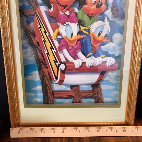 Disney Mickey & Friends Rollercoaster 3D Framed Art 21”x15”x3” Shadow Box Framed - Picture 5 of 15